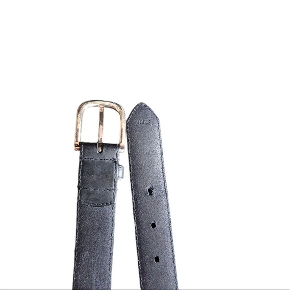 Vintage Crazy Horse Leather Belt Sz Genuine Cowhide Lining Classic Vintage Black - Picture 5 of 11